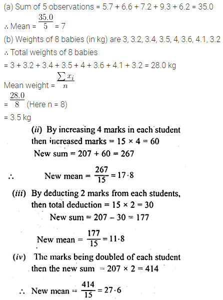 ML Aggarwal Class 10 Solutions for ICSE Maths Chapter 21 Measures of Central Tendency Ex 21.1 1