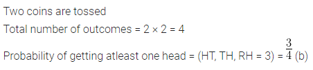 ML Aggarwal Class 10 Solutions for ICSE Maths Chapter 22 Probability MCQS 27