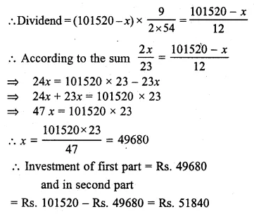 ML Aggarwal Class 10 Solutions for ICSE Maths Chapter 3 Shares and Dividends Chapter Test 10