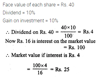 ML Aggarwal Class 10 Solutions for ICSE Maths Chapter 3 Shares and Dividends Chapter Test 11