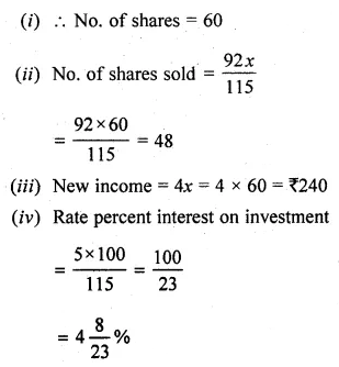 ML Aggarwal Class 10 Solutions for ICSE Maths Chapter 3 Shares and Dividends Chapter Test 6