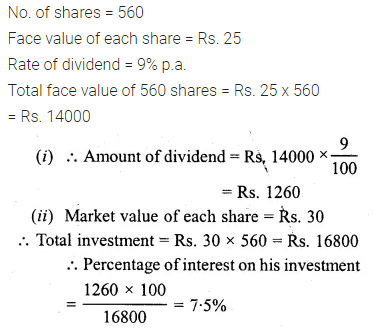 ML Aggarwal Class 10 Solutions for ICSE Maths Chapter 3 Shares and Dividends Ex 3 15