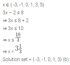 ML Aggarwal Class 10 Solutions for ICSE Maths Chapter 4 Linear Inequations MCQS 1