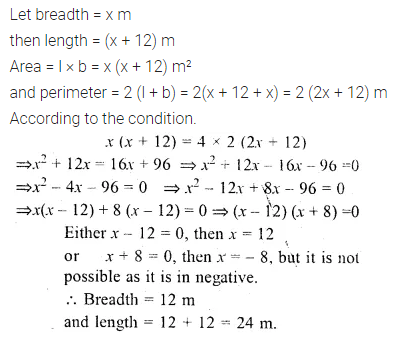 ML Aggarwal Class 10 Solutions for ICSE Maths Chapter 5 Quadratic Equations in One Variable Chapter Test 28