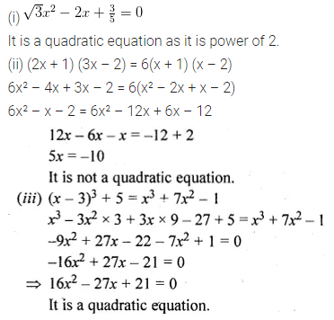 ML Aggarwal Class 10 Solutions for ICSE Maths Chapter 5 Quadratic Equations in One Variable Ex 5.1 1