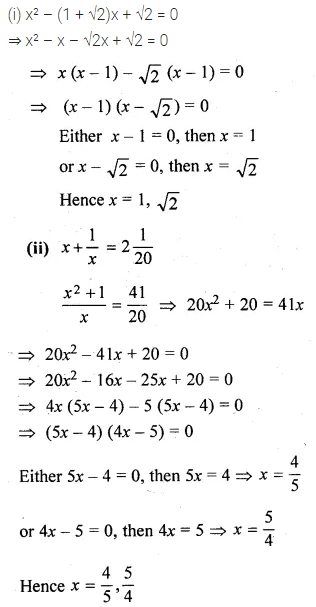 ML Aggarwal Class 10 Solutions for ICSE Maths Chapter 5 Quadratic Equations in One Variable Ex 5.2 18