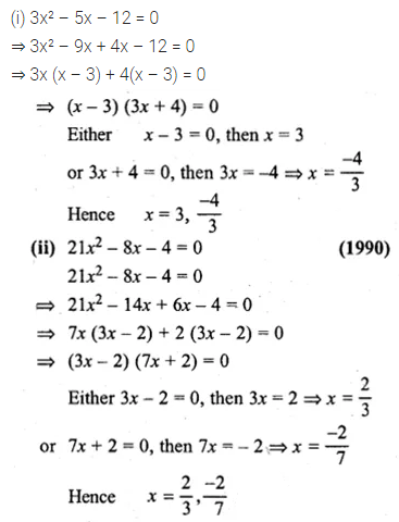 ML Aggarwal Class 10 Solutions for ICSE Maths Chapter 5 Quadratic Equations in One Variable Ex 5.2 4