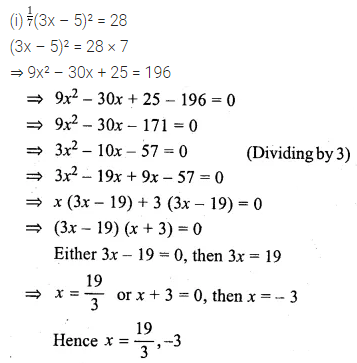 ML Aggarwal Class 10 Solutions for ICSE Maths Chapter 5 Quadratic Equations in One Variable Ex 5.2 8