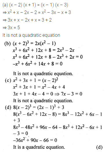 ML Aggarwal Class 10 Solutions for ICSE Maths Chapter 5 Quadratic Equations in One Variable MCQS 2