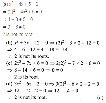 ML Aggarwal Class 10 Solutions for ICSE Maths Chapter 5 Quadratic Equations in One Variable MCQS 3