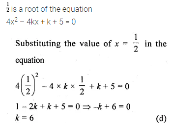 ML Aggarwal Class 10 Solutions for ICSE Maths Chapter 5 Quadratic Equations in One Variable MCQS 5