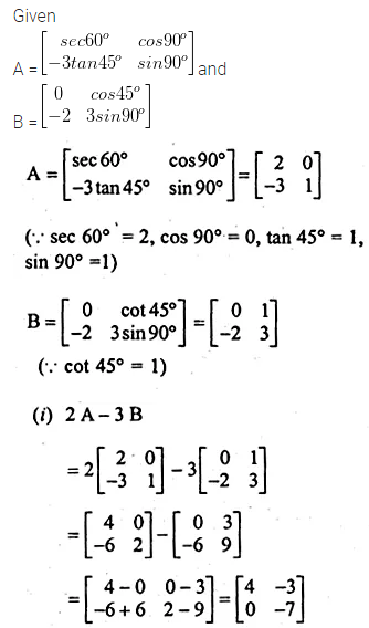 ML Aggarwal Class 10 Solutions for ICSE Maths Chapter 8 Matrices Chapter Test 17