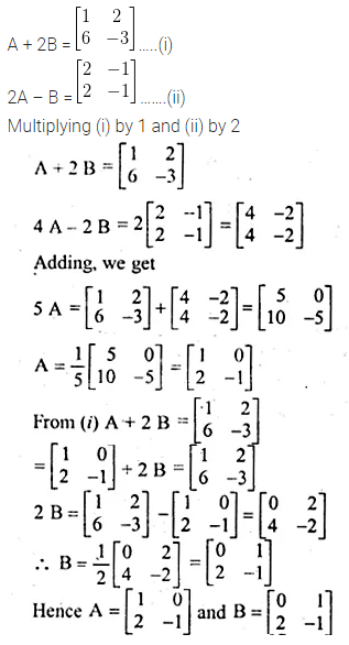 ML Aggarwal Class 10 Solutions for ICSE Maths Chapter 8 Matrices Chapter Test 4