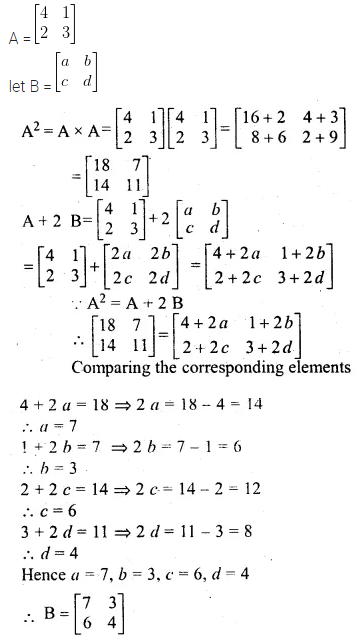 ML Aggarwal Class 10 Solutions for ICSE Maths Chapter 8 Matrices Chapter Test 5