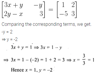 ML Aggarwal Class 10 Solutions for ICSE Maths Chapter 8 Matrices Ex 8.1 5