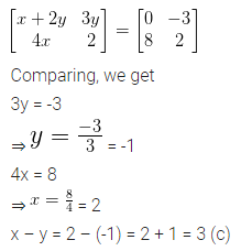 ML Aggarwal Class 10 Solutions for ICSE Maths Chapter 8 Matrices MCQS 5