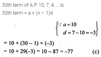 ML Aggarwal Class 10 Solutions for ICSE Maths Chapter 9 Arithmetic and Geometric Progressions MCQS 3