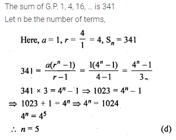 ML Aggarwal Class 10 Solutions for ICSE Maths Chapter 9 Arithmetic and Geometric Progressions MCQS 34