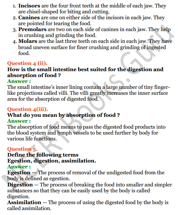 Selina Concise Biology Class 6 ICSE Solutions Chapter 4 Digestive System 8