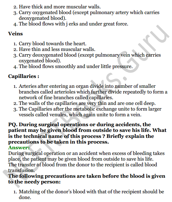 Selina Concise Biology Class 6 ICSE Solutions Chapter 6 The Circulatory System 7