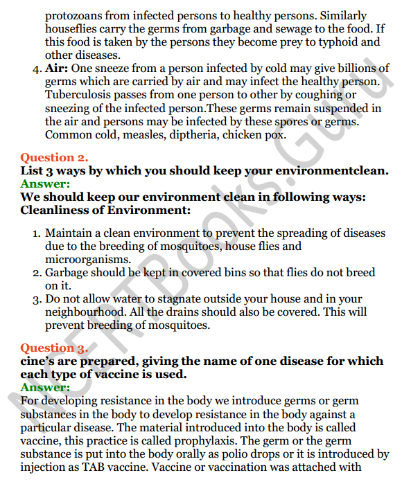 Selina Concise Biology Class 6 ICSE Solutions Chapter 7 Health and Hygiene 10