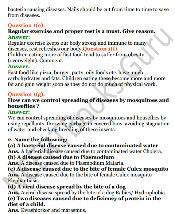 Selina Concise Biology Class 6 ICSE Solutions Chapter 7 Health and Hygiene 4