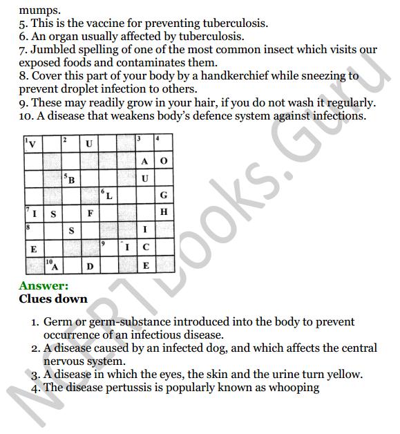 Selina Concise Biology Class 6 ICSE Solutions Chapter 7 Health and Hygiene 8