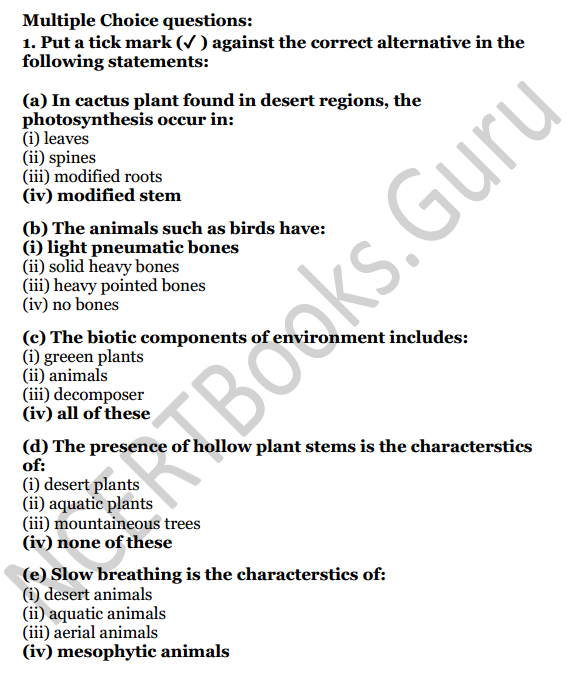 Selina Concise Biology Class 6 ICSE Solutions Chapter 8 Habitat and  Adaptation - NCERT Books