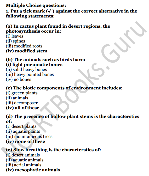 Selina Concise Biology Class 6 ICSE Solutions Chapter 8 Habitat and Adaptation - NCERT Books Selina Concise Biology Class 6 ICSE Solutions Chapter 8 Habitat and Adaptation - NCERT Books