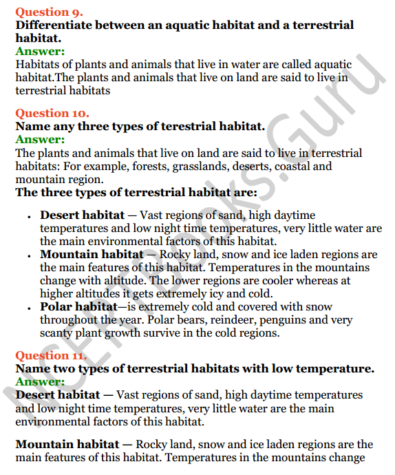 Selina Concise Biology Class 6 ICSE Solutions Chapter 8 Habitat and Adaptation 5