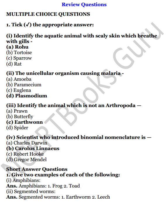 Selina Concise Biology Class 7 ICSE Solutions Chapter 3 Classification of Animals - NCERT Books Selina Concise Biology Class 7 ICSE Solutions Chapter 3 Classification of Animals - NCERT Books