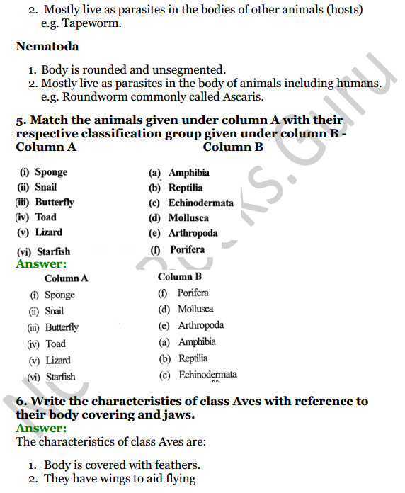 Selina Concise Biology Class 7 ICSE Solutions Chapter 3 Classification of Animals 4