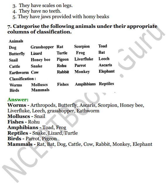 Selina Concise Biology Class 7 ICSE Solutions Chapter 3 Classification of Animals 5