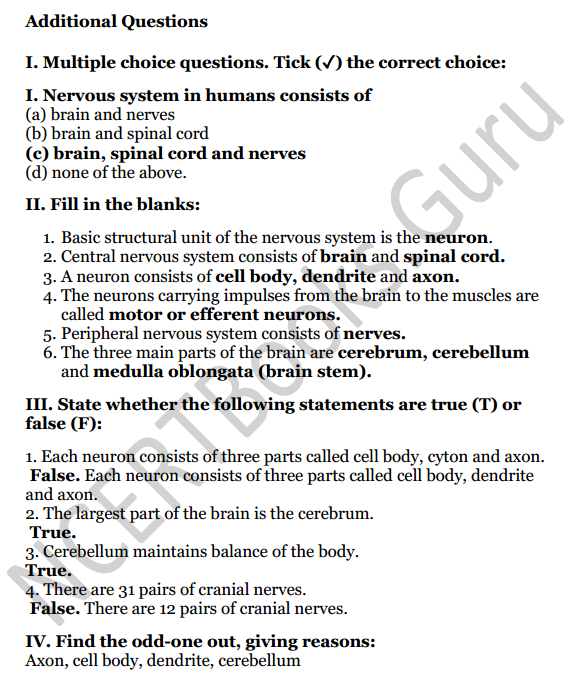 Selina Concise Biology Class 7 ICSE Solutions Chapter 6 Nervous System 6