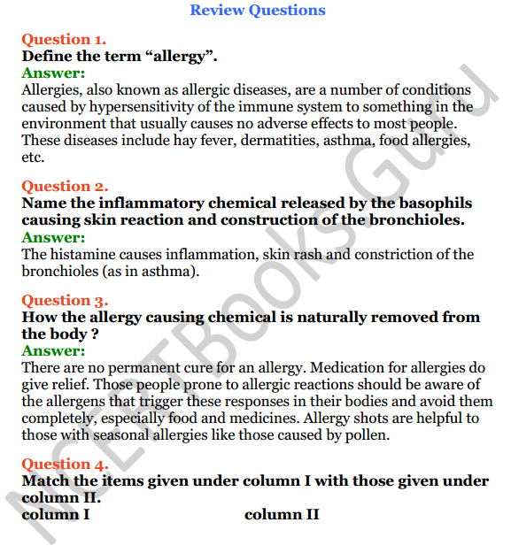 Selina Concise Biology Class 7 ICSE Solutions Chapter 7 Allergy 4