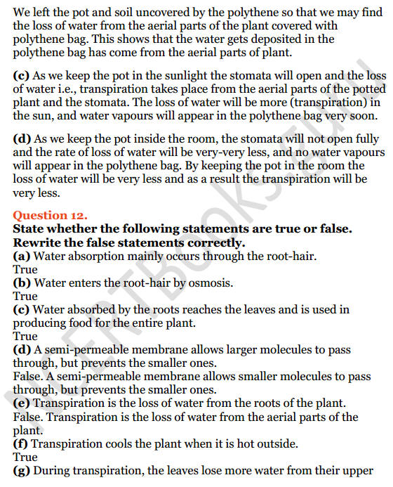 Selina Concise Biology Class 8 ICSE Solutions Chapter 1 Transportation in Plants 10