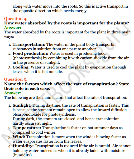 Selina Concise Biology Class 8 ICSE Solutions Chapter 1 Transport in Plants 14