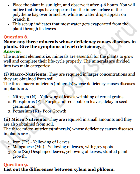 Selina Concise Biology Class 8 ICSE Solutions Chapter 1 Transport in Plants 16