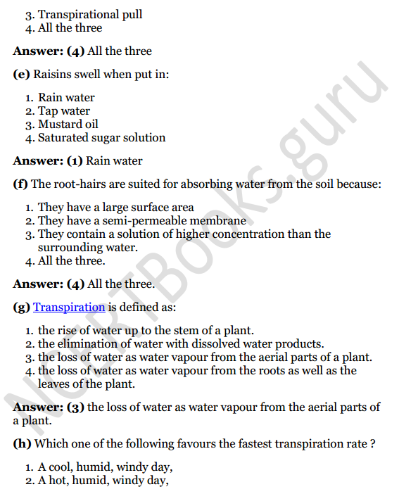Selina Concise Biology Class 8 ICSE Solutions Chapter 1 Transport in Plants 2