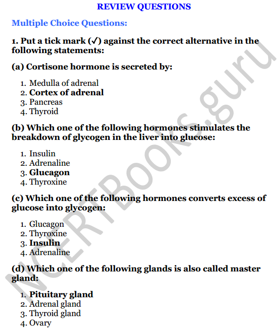 Selina Concise Biology Class 8 ICSE Solutions Chapter 5 Endocrine System and Adolescence 1