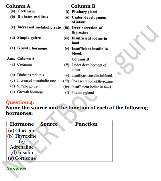 Selina Concise Biology Class 8 ICSE Solutions Chapter 5 Endocrine System and Adolescence 4