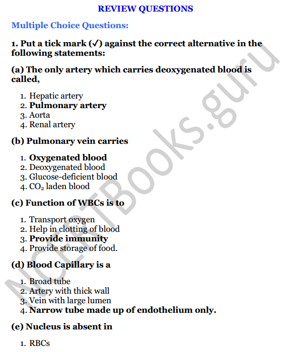 Selina Concise Biology Class 8 ICSE Solutions Chapter 6 The Circulatory System 1