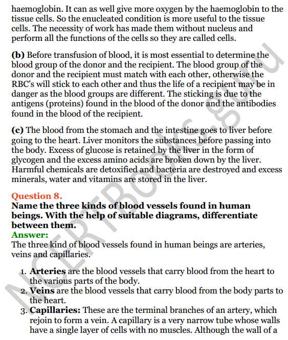 Selina Concise Biology Class 8 ICSE Solutions Chapter 6 The Circulatory System 12