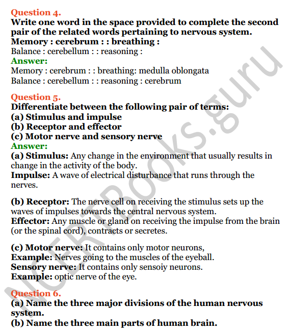 Selina Concise Biology Class 8 ICSE Solutions Chapter 7 Nervous System 3