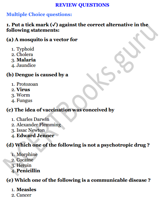 Selina Concise Biology Class 8 ICSE Solutions Chapter 8 Diseases and First Aid 1