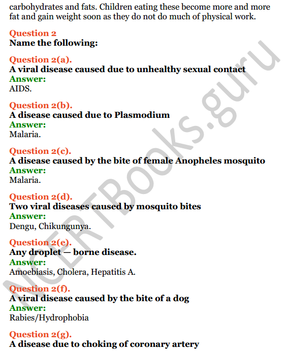 Selina Concise Biology Class 8 ICSE Solutions Chapter 8 Diseases and First Aid 5