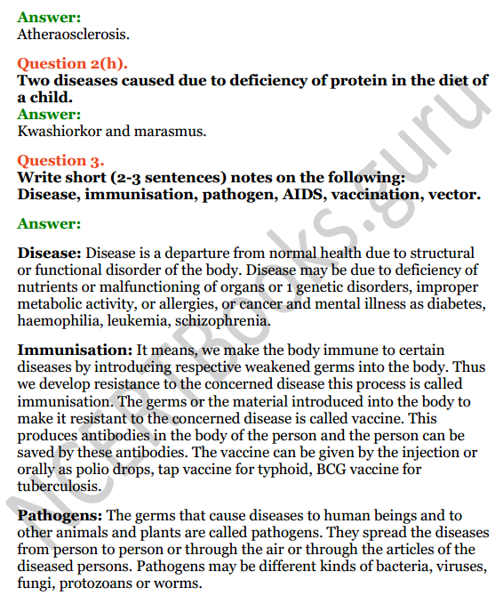 Selina Concise Biology Class 8 ICSE Solutions Chapter 8 Diseases and First Aid 6