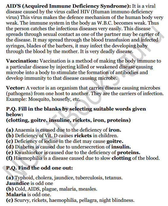 Selina Concise Biology Class 8 ICSE Solutions Chapter 8 Diseases and First Aid 7