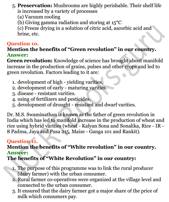 Selina Concise Biology Class 8 ICSE Solutions Chapter 9 Food Production 11