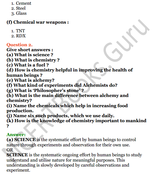 Selina Concise Chemistry Class 6 ICSE Solutions Chapter 1 Introduction to Chemistry 2
